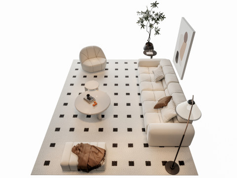 Sofa Coffee table sofa combination 9 3Dモデル