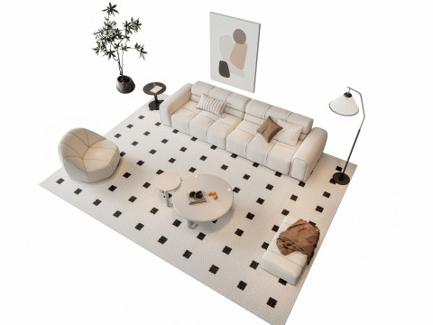 Sofa Coffee table sofa combination 9 3Dモデル