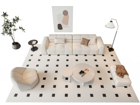 Sofa Coffee table sofa combination 9 3Dモデル