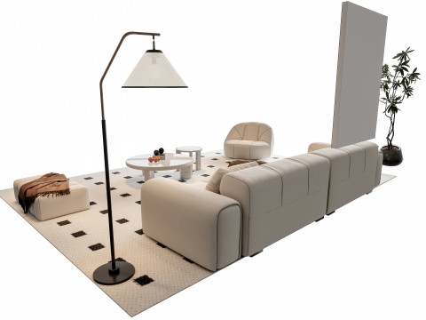 Sofa Coffee table sofa combination 9 3Dモデル