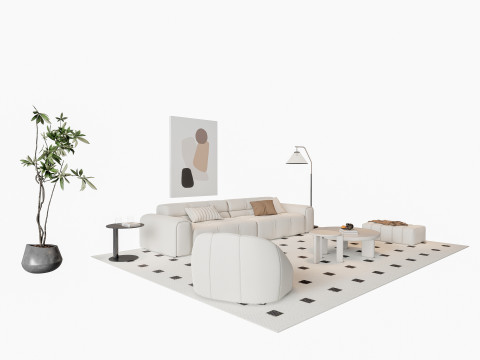 Sofa Coffee table sofa combination 9 3Dモデル