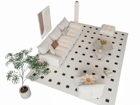 Sofa Coffee table sofa combination 10 3Dモデル