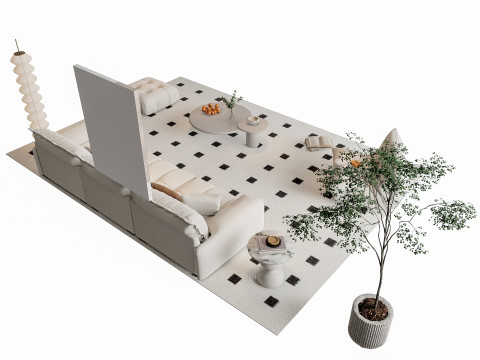 Sofa Coffee table sofa combination 10 3Dモデル