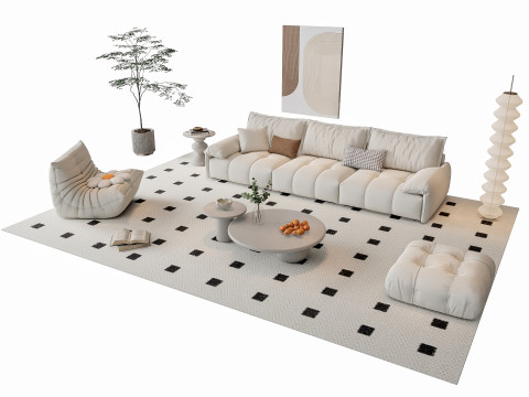 Sofa Coffee table sofa combination 10 3Dモデル