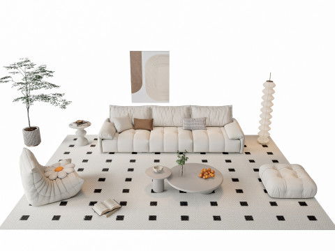 Sofa Coffee table sofa combination 10 3Dモデル