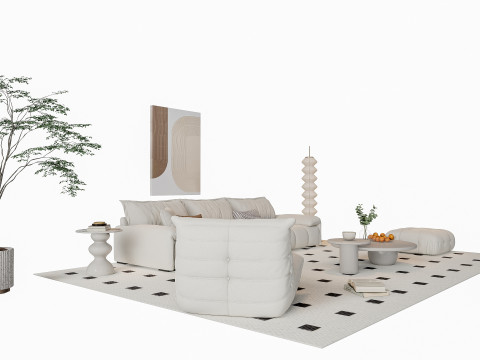 Sofa Coffee table sofa combination 10 3Dモデル
