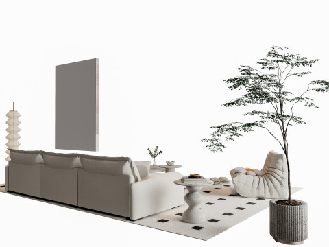 Sofa Coffee table sofa combination 10 3Dモデル