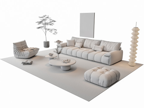 Sofa Coffee table sofa combination 10 3Dモデル