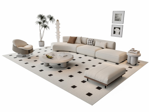 Sofa Coffee table sofa combination 11 3Dモデル