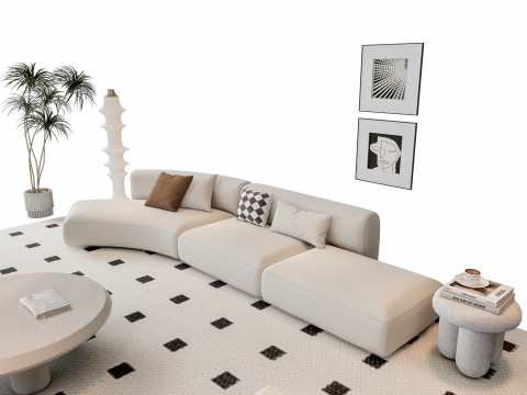 Sofa Coffee table sofa combination 11 3D Model