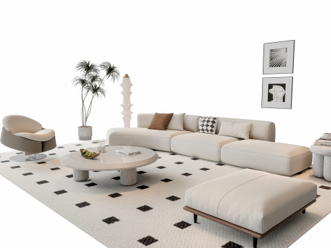 Sofa Coffee table sofa combination 11 3D Model