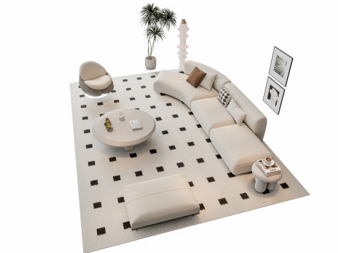 Sofa Coffee table sofa combination 11 3D Model