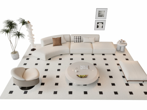 Sofa Coffee table sofa combination 11 3D Model