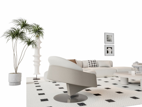 Sofa Coffee table sofa combination 11 3D Model
