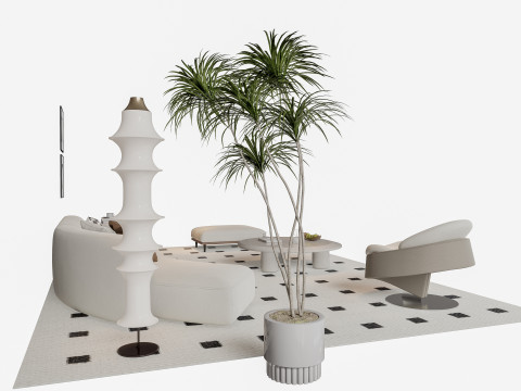 Sofa Coffee table sofa combination 11 3D Model