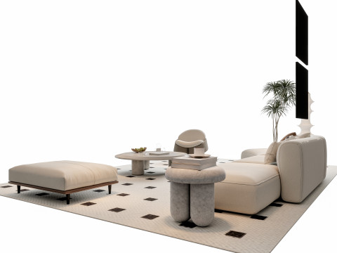 Sofa Coffee table sofa combination 11 3D Model