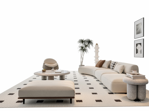 Sofa Coffee table sofa combination 11 3D Model