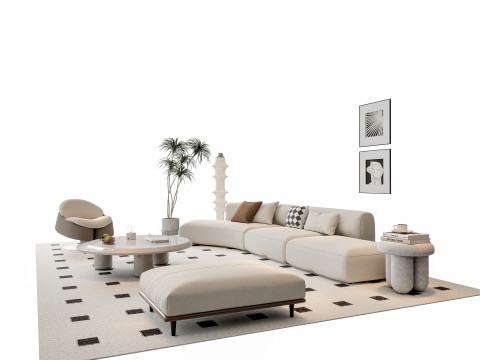 Sofa Coffee table sofa combination 11 3D Model