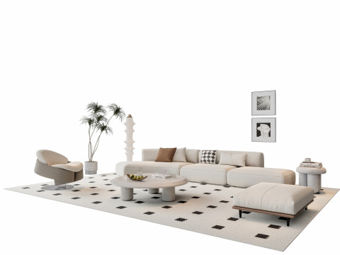 Sofa Coffee table sofa combination 11 3D Model