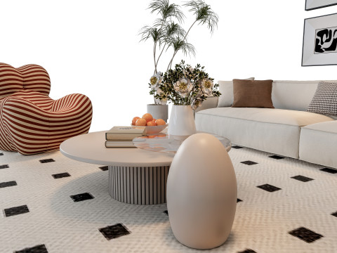 Sofa Coffee table sofa combination 12 3D Model