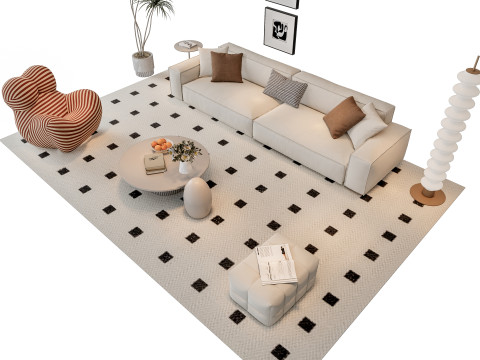 Sofa Coffee table sofa combination 12 3D Model