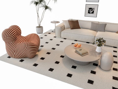 Sofa Coffee table sofa combination 12 3D Model