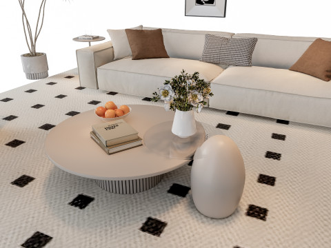 Sofa Coffee table sofa combination 12 3D Model