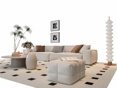 Sofa Coffee table sofa combination 12 3D Model