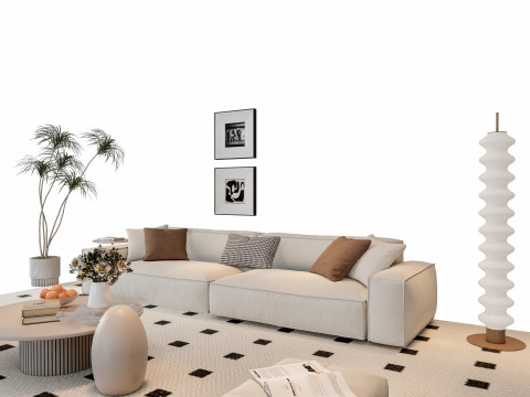 Sofa Coffee table sofa combination 12 3D Model