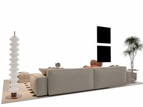 Sofa Coffee table sofa combination 12 3D Model