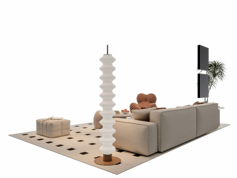 Sofa Coffee table sofa combination 12 3D Model