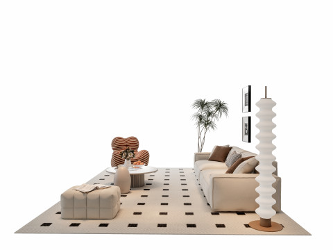 Sofa Coffee table sofa combination 12 3D Model