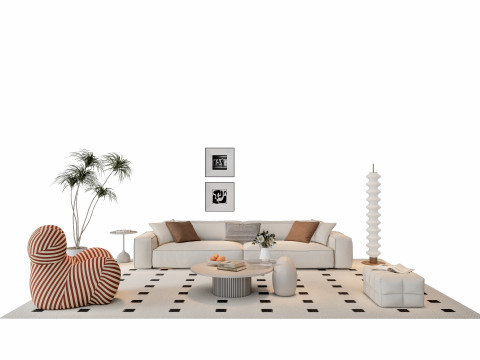 Sofa Coffee table sofa combination 12 3D Model