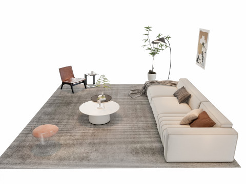 Sofa Coffee table sofa combination 13 3D Model
