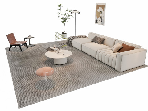 Sofa Coffee table sofa combination 13 3D Model