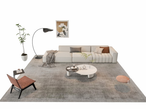 Sofa Coffee table sofa combination 13 3D Model