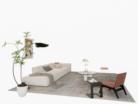 Sofa Coffee table sofa combination 13 3D Model