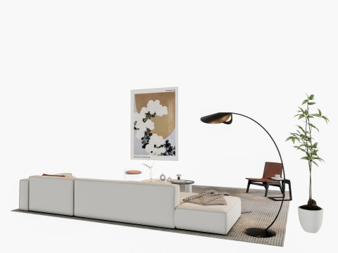 Sofa Coffee table sofa combination 13 3D Model