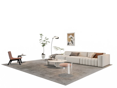 Sofa Coffee table sofa combination 13 3D Model