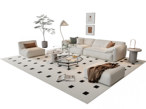 Sofa Coffee table sofa combination 14 3Dモデル
