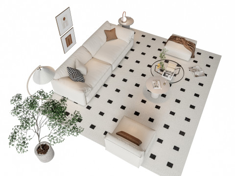 Sofa Coffee table sofa combination 14 3Dモデル
