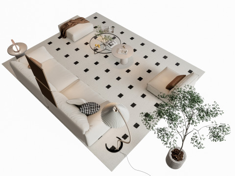 Sofa Coffee table sofa combination 14 3Dモデル