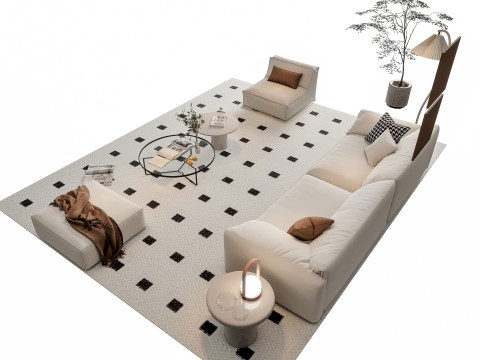 Sofa Coffee table sofa combination 14 3Dモデル