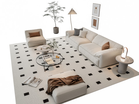Sofa Coffee table sofa combination 14 3Dモデル