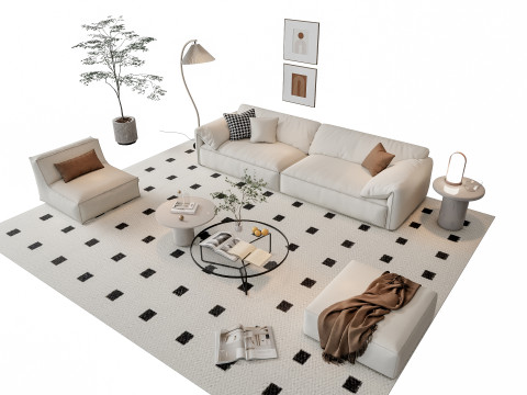 Sofa Coffee table sofa combination 14 3Dモデル