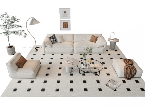 Sofa Coffee table sofa combination 14 3Dモデル