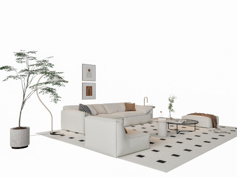 Sofa Coffee table sofa combination 14 3Dモデル