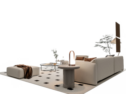 Sofa Coffee table sofa combination 14 3Dモデル