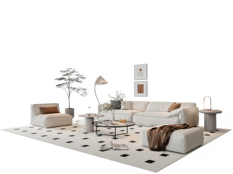 Sofa Coffee table sofa combination 14 3Dモデル