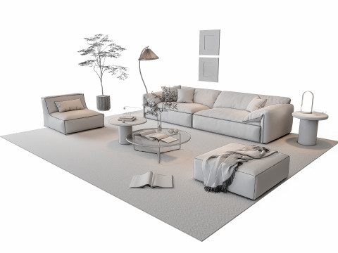 Sofa Coffee table sofa combination 14 3Dモデル